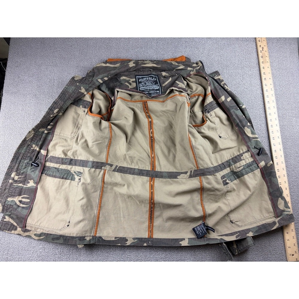Buffalo David Bitton Military Jacket Men M Multi Color Jabren Camouflage Army - Picture 8 of 13